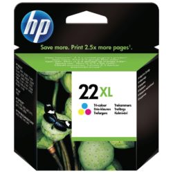 hp 22XL High Yield Ink Cartridge, Tri-Colour Single Pack, C9352CE